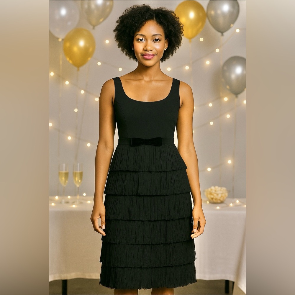Vintage Kate Spade Dress with Fringe Black Size 0